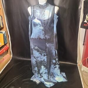 NWT KillStar X Tim Burton Corpse Bride Mesh Maxi Dress size large